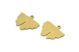 Brass Leaf Charm, 12 Raw Brass Gingko Leaf Charms With 1 Loop, Charm Pendants (18x14x0.60mm) A3122