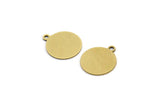 Brass Round Tag, 24 Raw Brass Round Charms With 1 Loop, Stamping Tag (14x12x0.60mm) A3163