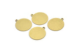 Brass Round Tag, 12 Raw Brass Round Charms With 1 Loop, Stamping Tag (18x16x0.60mm) A3157
