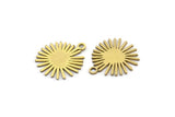 Brass Sun Charm, 24 Raw Brass Sun Charms With 1 Loop, Charm Pendants (16x14x0.60mm) A3136