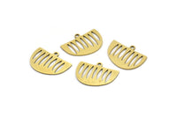 Semi Circle Charm, 24 Raw Brass Semi Circle Charms With 1 Loop, Pendant Charms (18x13x0.60mm) A3125
