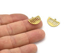 Semi Circle Charm, 24 Raw Brass Semi Circle Charms With 1 Loop, Pendant Charms (18x13x0.60mm) A3125
