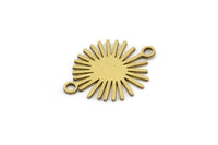 Pirinç Güneş Bağlantısı, 2 Döngülü 24 Ham Pirinç Güneş Bağlantısı, Charm Kolye Uçları (18x14x0,60 mm) A3137