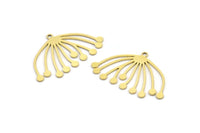 Brass Dandelion Charm, 24 Raw Brass Taraxacum Charms With 1 Loop (24x16x0.60mm) A3160