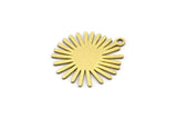 Brass Sun Charm, 12 Raw Brass Sun Charms With 1 Loop, Charm Pendants (20x18x0.60mm) A3135