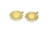 Brass Sun Charm, 12 Raw Brass Sun Charms With 1 Loop, Charm Pendants (20x18x0.60mm) A3135