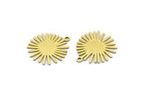 Brass Sun Charm, 12 Raw Brass Sun Charms With 1 Loop, Charm Pendants (20x18x0.60mm) A3135
