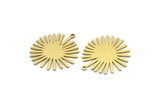 Brass Sun Charm, 8 Raw Brass Sun Charms With 1 Loop, Charm Pendants (24x22x0.60mm) A3141