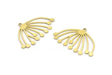 Brass Dandelion Charm, 12 Raw Brass Taraxacum Charms With 1 Loop (33x20x0.60mm) A3161
