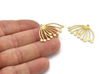 Brass Dandelion Charm, 12 Raw Brass Taraxacum Charms With 1 Loop (33x20x0.60mm) A3161