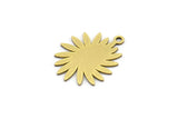 Brass Sun Charm, 12 Raw Brass Sun Charms With 1 Loop, Charm Pendants (19x15x0.60mm) A3166