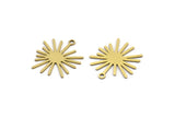Brass Sun Charm, 24 Raw Brass Sun Charms With 1 Loop, Charm Pendants (20x18x0.60mm) A3130