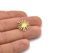 Brass Sun Charm, 24 Raw Brass Sun Charms With 1 Loop, Charm Pendants (20x18x0.60mm) A3130