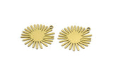 Brass Sun Charm, 8 Raw Brass Sun Charms With 1 Loop, Charm Pendants (24x22x0.60mm) A3134