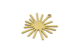 Brass Sun Charm, 10 Raw Brass Sun Charms With 1 Loop, Charm Pendants (24x22x0.60mm) A3128