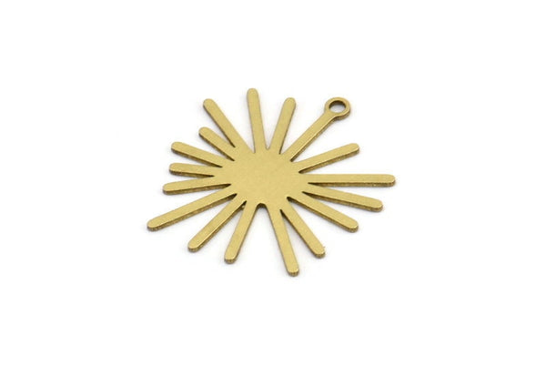 Brass Sun Charm, 10 Raw Brass Sun Charms With 1 Loop, Charm Pendants (24x22x0.60mm) A3128