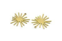 Brass Sun Charm, 10 Raw Brass Sun Charms With 1 Loop, Charm Pendants (24x22x0.60mm) A3128