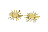 Brass Sun Charm, 10 Raw Brass Sun Charms With 1 Loop, Charm Pendants (24x22x0.60mm) A3128