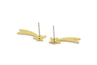 Pirinç Kuzey Yıldızı Küpe, 12 Ham Pirinç Kutup Yıldızı Şekilli Çivi Küpe (19x7x1mm) A3242