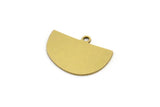 Semi Circle Charm, 12 Raw Brass Irregular Shaped Semi Circle Charms With 1 Loop, Pendant Charms (13x18x0.60mm) A3153