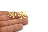 Brass Leaf Earring, 6 Raw Brass Leaf Stud Earrings, Findings (20x25x1mm) A3595