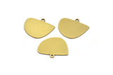 Semi Circle Charm, 10 Raw Brass Irregular Shaped Semi Circle Charms With 1 Loop, Pendant Charms (16x18x0.60mm) A3156
