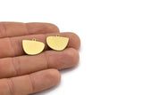 Semi Circle Charm, 10 Raw Brass Irregular Shaped Semi Circle Charms With 1 Loop, Pendant Charms (16x18x0.60mm) A3156