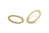 Brass Leaf Earring, 6 Raw Brass Ivy Stud Earrings, Findings (33x22x1mm) A3826