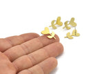Brass Flower Earring, 6 Raw Brass Flower Shaped Stud Earrings (18x11x1mm) A3819
