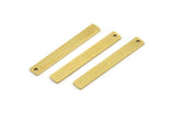 Brass Necklace Bar, 8 Raw Brass Rectangle Charms With 1 Hole (36x5x1mm) A3832
