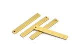 Brass Necklace Bar, 8 Raw Brass Rectangle Charms With 1 Hole (36x5x1mm) A3832