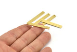 Brass Necklace Bar, 8 Raw Brass Rectangle Charms With 1 Hole (36x5x1mm) A3832