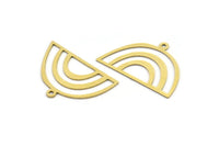 Semi Circle Charm, 12 Raw Brass Semi Circle Charms With 1 Loop, Pendant Charms (26x17x0.60mm) A3179