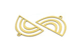 Semi Circle Charm, 12 Raw Brass Semi Circle Charms With 1 Loop, Pendant Charms (30x19x0.60mm) A3180