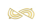 Semi Circle Charm, 12 Raw Brass Semi Circle Charms With 1 Loop, Pendant Charms (26x17x0.60mm) A3179