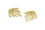 Brass Fringed Charm, 24 Raw Brass Fringed Charms With 1 Hole (15x14x0.60mm) A3193