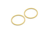 21mm Circle Connectors - 24 Raw Brass Circle Connectors (21x1x1mm) A3835
