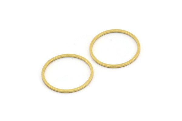 21mm Circle Connectors - 24 Raw Brass Circle Connectors (21x1x1mm) A3835