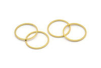 21mm Circle Connectors - 24 Raw Brass Circle Connectors (21x1x1mm) A3835