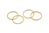 21mm Circle Connectors - 24 Raw Brass Circle Connectors (21x1x1mm) A3835