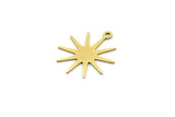Brass Star Charm, 24 Raw Brass Star Charms With 1 Loop, Charm Pendants (20x18x0.60mm) A3233