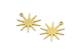 Brass Star Charm, 24 Raw Brass Star Charms With 1 Loop, Charm Pendants (20x18x0.60mm) A3233