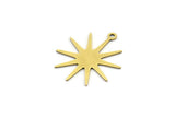 Brass Star Charm, 12 Raw Brass Star Charms With 1 Loop, Charm Pendants (23x21x0.60mm) A3232