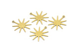 Brass Star Charm, 12 Raw Brass Star Charms With 1 Loop, Charm Pendants (23x21x0.60mm) A3232