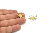 Brass Star Charm, 12 Raw Brass Star Charms With 1 Loop, Charm Pendants (23x21x0.60mm) A3232