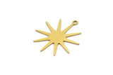 Brass Star Charm, 12 Raw Brass Star Charms With 1 Loop, Charm Pendants (26x24x0.60mm) A3235