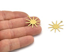 Brass Star Charm, 12 Raw Brass Star Charms With 1 Loop, Charm Pendants (26x24x0.60mm) A3235