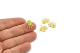 Brass Hand Earring, 8 Raw Brass Hand Stud Earrings (14x11x1mm) A3239