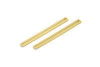 Stick Necklace Bar, 50 Raw Brass Bars with Open Middle, Minimalist Design, Necklace Findings, Earring Findings (40x3x0.8mm) BS 2193