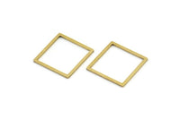 Brass Square Charm, 24 Raw Brass Square Connectors (16x1x0.80mm) A3844